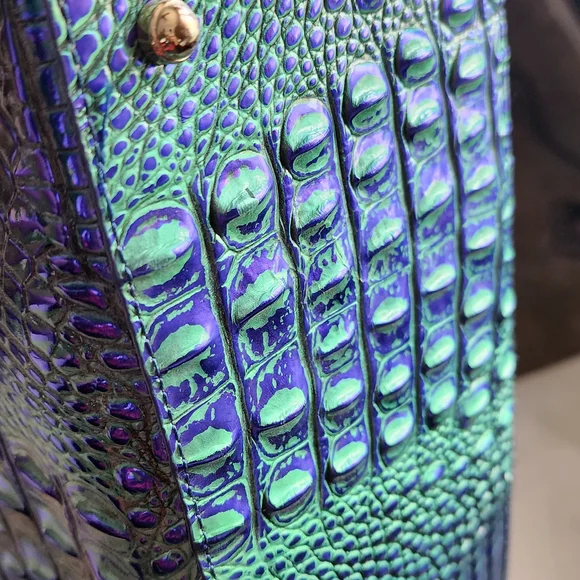 Brahmin Iridescent Blue and Green Shoulder Bag - Picture 4 of 11